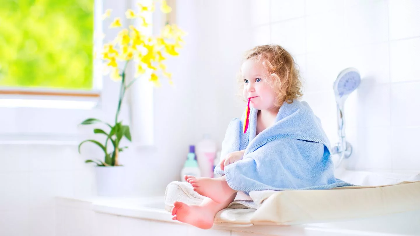 Toddler Brushing Her Teeth