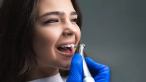 Woman Getting Dental Treatment
